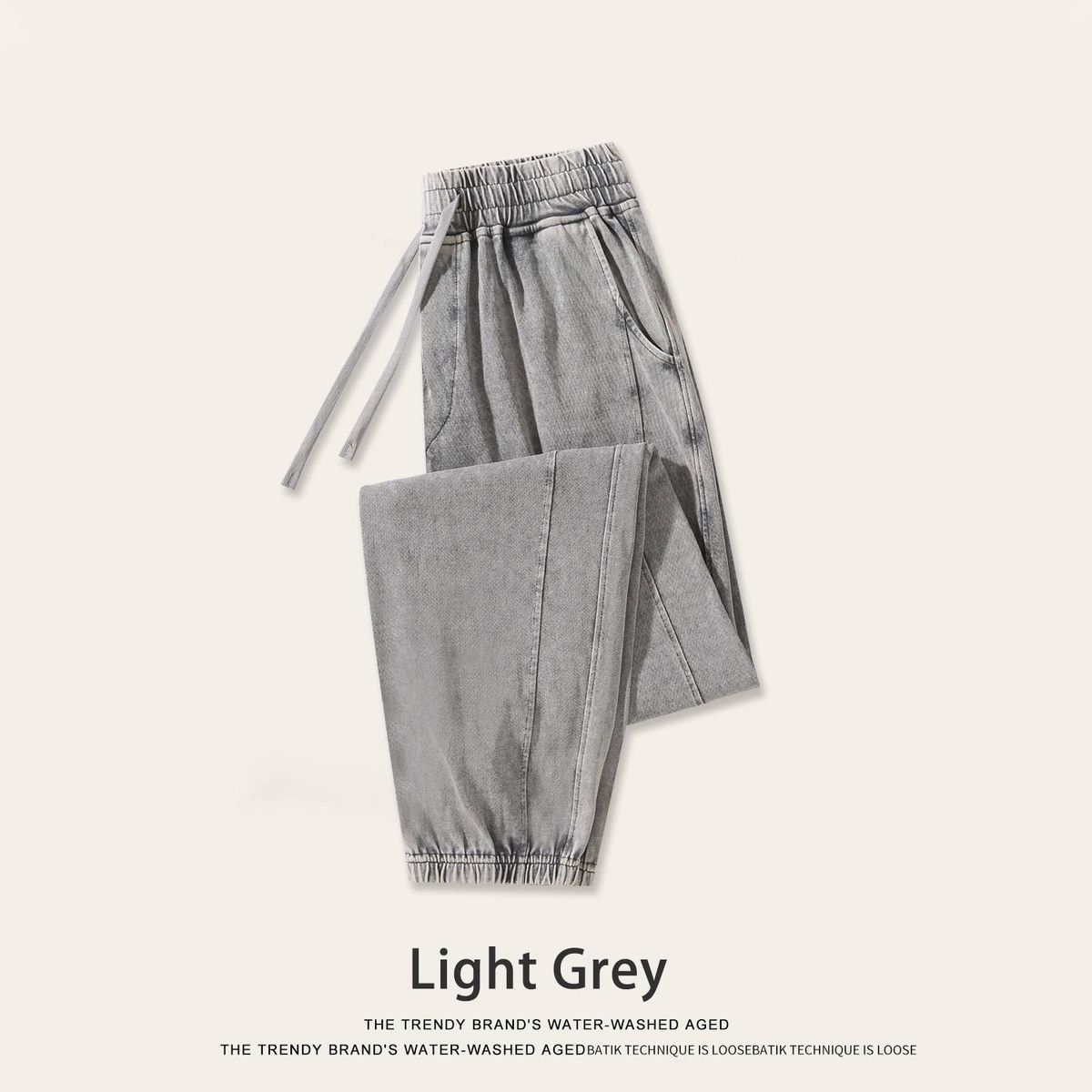 Men's Washed Cargo Pants - 300g Heavyweight Cotton Vintage Workwear Trousers With Wax Dye Finish_viptrois.com