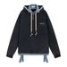 Men's Clothing Cool Denim Splicing Hooded Sweatshirt High Street New Style Old Washed Two Piece Jacket_viptrois.com