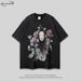 High Street Dark Style Oversize Vintage Washed Short T-Shirt For Men And Women Couples National Trend Half Sleeve Tee_viptrois.com