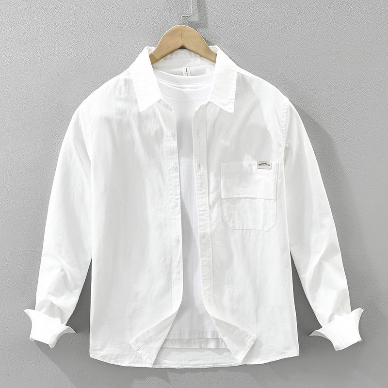 New Workwear Long Sleeved Shirt For Men, Fashionable And Versatile, Artistic And Casual Loose Top_viptrois.com