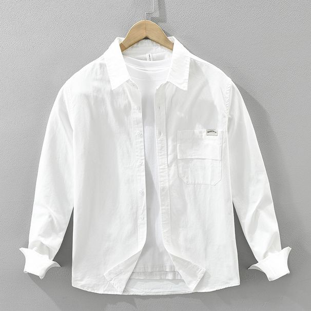 New Workwear Long Sleeved Shirt For Men, Fashionable And Versatile, Artistic And Casual Loose Top_viptrois.com