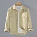 Workwear Casual Solid Color Cotton Long Sleeved Shirt For Men, Youth, Urban Fashion, Handsome Shirt For Men_viptrois.com