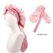 Hijab & Turban Double Layer Satin Long Tube Bow Nightcap For Women With Elastic Ribbon Silk Extended Hair Care Cap Double Sided Wear_viptrois.com