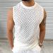 Men's Clothing Spring And Summer Knitted Sweater Men's Round Neck Sleeveless Hollow Top Outdoor Beach Large Size Men's Clothing_viptrois.com