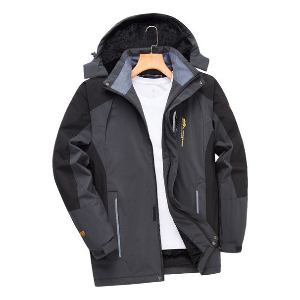 Men's Clothing Outdoor soft shell jacket fleece-lined thickened hiking skiing mountaineering suit winter plus size cotton-padded jacket _viptrois.com