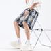 Men's Clothing 2025 Summer New Men's American Tie Dye Plaid Shorts Trendy Brand Fashion Loose Large Size Shorts Men's Pants_viptrois.com