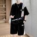 High Qualitysummer New High-Quality Casual Crew Neck T-Shirt Loose Trendy Shorts Men's Set_viptrois.com