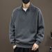 Pure Men's Autumn Winter Trendy Cool Solid Color Stand Collar Fashionable Versatile Loose Casual Multi-color Half-zip_viptrois.com