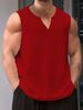 Men's Clothing Summer Thin Vest Loose Casual Sports Fitness Running Basketball Solid Color V Neck T Shirt_viptrois.com