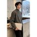Half Turtleneck Men's Autumn And Winter Trendy Brand High-End Thick Knitted Sweater Lazy Style Slim Fit Inner Layer Base_viptrois.com