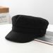 Spring Summer Thin Women Simple Cotton Linen Navy Fashion Versatile Sun Protection Flat Top Duckbill Hat Beret_viptrois.com