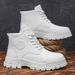 2025 Autumn New White Martin Shoes Casual Work Non-Slip Wear-Resistant Trendy Large Size Men's Boots_viptrois.com