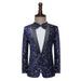 Men's Clothing Men's Dress Sequin Color Changing Flash Bar Dj Nightclub Stage Performance Suit Host Singer Navy Blue Jacket_viptrois.com