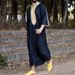 Men's moslem new navy blue embroidered long shirt in stock black muslim robe 1134997 embroidered same style_viptrois.com