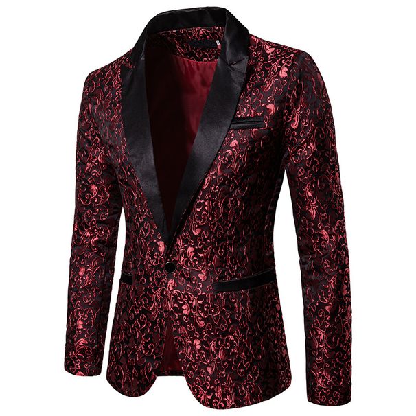 Men's Autumn Winter Jacquard Fashion Design Formal Lapel Suit Jacket XZ32_viptrois.com
