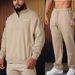 Men's Clothing Autumn and winter YOUNG half zip suit men's sports fitness training suit running casual sweatshirt sweatpants suit_viptrois.com