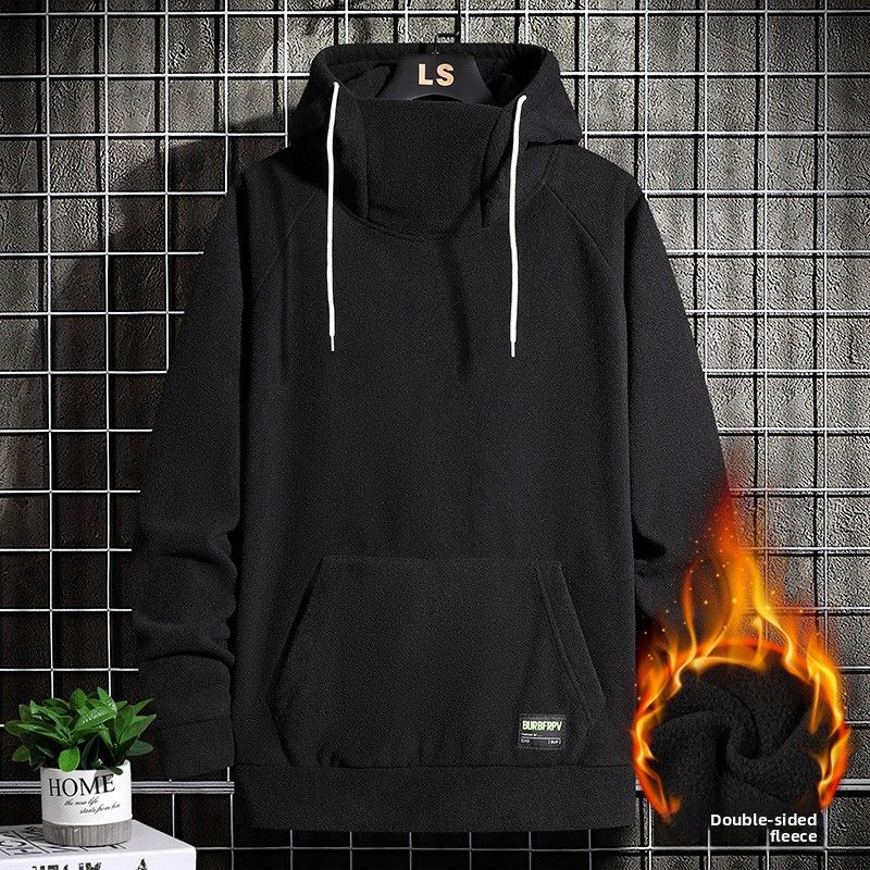 Sweater Men's Loose Fleece Pullover Hooded Sweater Men's Thin Jacket Long Sleeves_viptrois.com