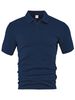 Men's Clothing Men's Summer Thin Loose Breathable Leisure Solid Color Jacquard Cloth Lapel Short Sleeved Men's Polo Shirt_viptrois.com
