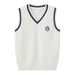 Cross Border New Spring And Autumn V Neck Contrast Color Children's Sweater Vest Student School Uniform Wholesale Girls Knitted Vest_viptrois.com