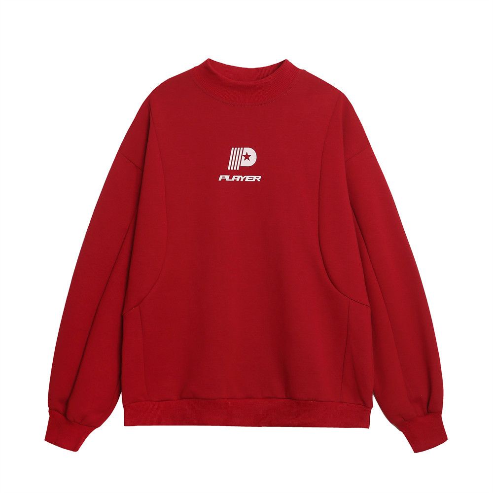 Loose Casual Crew Neck Sweatshirt For Men Spring And Autumn Simple Letter Versatile Pullover Deconstructed Patchwork_viptrois.com