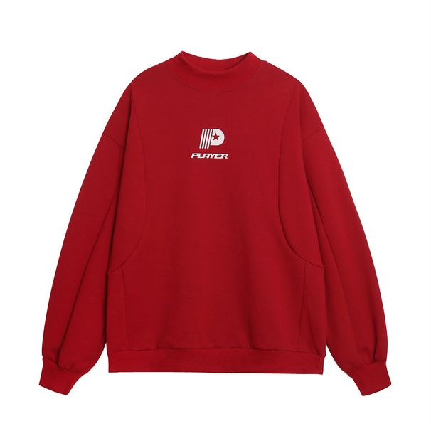 Loose Casual Crew Neck Sweatshirt For Men Spring And Autumn Simple Letter Versatile Pullover Deconstructed Patchwork_viptrois.com