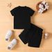 Cross Border INS Infant And Young Boy Summer Style Bear Print Short Sleeved Top Splicing Plaid Shorts Suit_viptrois.com
