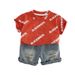 2025 New Male Baby Black And White English Round Neck Cute Casual Thin Summer Short Sleeved Set_viptrois.com