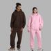 "Unisex Fleece Hoodie & Jogger Set – 350GSM Brushed Cotton, Oversized Streetwear (16 Colorways, Anti-Pill Finish)"_viptrois.com