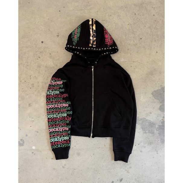 Men's Clothing Fashion Sweatshirt Jacket Top Letter Print Jacket Top Unisex Cardigan American Retro Artistic Sense_viptrois.com