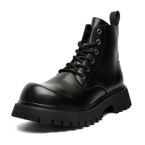 High-top Thick-soled Heightening Martin Boots Retro Tooling Boots Locomotive Outdoor Short Boots_viptrois.com