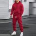 Men's Clothing Spring And Autumn Casual Sports Suit Solid Color Hoodie And Waist Pants_viptrois.com
