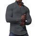 Cross-Border Spring And Autumn Small Checkered Sweatshirt Stand Collar Half Zipper Long Sleeve Jacquard Men's Top Trendy_viptrois.com