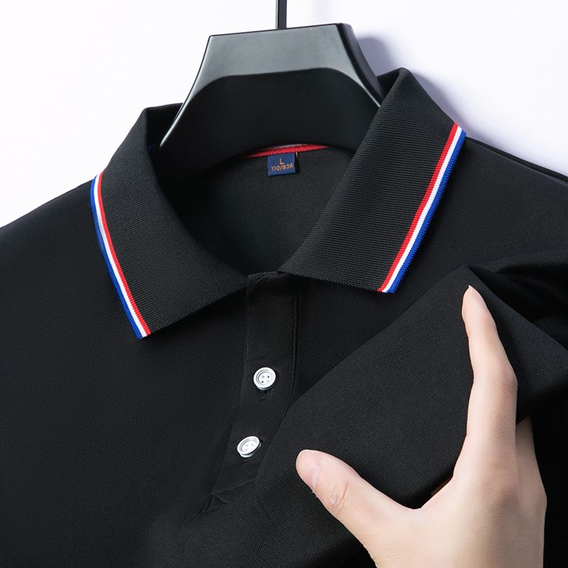 Men's Clothing Summer New Men's Short Sleeved Polo Shirt Fashionable Casual Men's Seamless Short Sleeved Lapel Quick Drying New Men's Clothing_viptrois.com