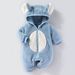 Mother & Kids Jumpsuit Baby Winter Romper With Hood Soft Fleece-Lined One-Piece Outfit For Newborns & Infants (0-12M) – Cozy Animal-Themed Designs_viptrois.com