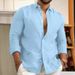 Men's Solid Cotton Linen Casual Shirts In Multiple Colors For Young People Regular Fit Half Sleeve Shirt For All Seasons_viptrois.com