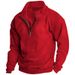 Men’s Fleece-Lined Stand Collar Half-Zip Sweatshirt – Winter Thermal Long Sleeve Pullover (S-XXXL)_viptrois.com