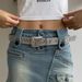 Y2k sexy spicy girl with PU punk feng shui diamond inlay, versatile trend women's belt, hollowed out waist belt_viptrois.com