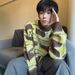Pure Ginger Yellow Color-Block Striped Sweater For Men, Design Sense, Lazy Style, Seahorse Wool Inner Layer, Knitted Base_viptrois.com