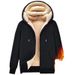 Men’s Fleece-Lined Zip-Up Hoodie – Winter Sherpa Pullover With Drop Shoulder Fit (Black/Grey, Oversized Streetwear, Sizes M-5XLPolyester Shell)_viptrois.com