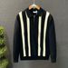 Monochrome Man- Cross-Border Hot-Selling Polo Shirt Turn-Down Collar Knitted Men's Half-Zip Striped Autumn Winter Sweater Export Factory_viptrois.com
