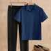 Summer Men's Linen Suit Short Sleeved Polo Shirt Casual Pants Versatile Business Two Piece Set_viptrois.com