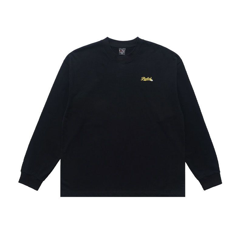 American Street Style Round Neck Long Sleeve Text Print T-Shirt Men Women, Casual Couple Top_viptrois.com