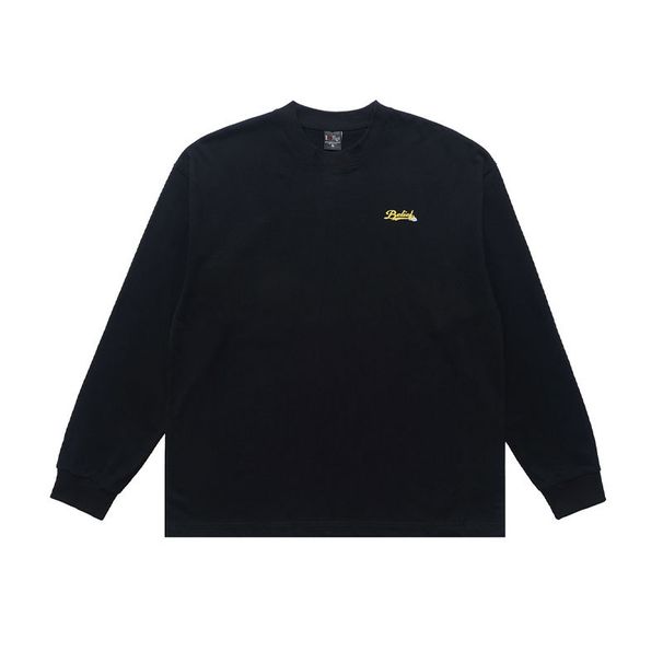 American Street Style Round Neck Long Sleeve Text Print T-Shirt Men Women, Casual Couple Top_viptrois.com