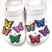 8 Sets Of Cute Butterfly Shoes Flower Shoe Buckle Soft Glue Detachable Shoe Decorative Buckle Gift_viptrois.com