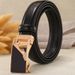 Automatic Buckle Belt Genuine Leather Korean Style Casual Versatile Women's Belt Love Buckle Women's Belt Pure Cowhide Candy Color_viptrois.com