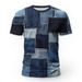 Men's Clothing Denim Patchwork Pattern Short Sleeved 3d Direct Injection Printed Tops Breathable Super Street Fashion T_viptrois.com