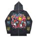 Hoodie Sweatshirt Gothic High Street Full Zipper Oversized Unisex Streetwear Y2 Jacket_viptrois.com