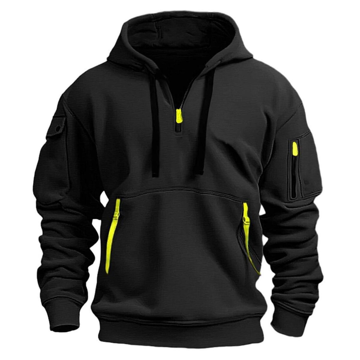Pure Cross-Border New Large Size Spring And Autumn Sweatshirt Hoodie Zipper Multi-Pocket Pullover Men's Sports Casual Jacket_viptrois.com