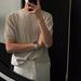 Men's Clothing Spring And Autumn Round Neck Loose Ins High End Top Solid Color Casual Soft Men's Clothing_viptrois.com