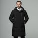Men's Down Jacket Mid Length Thick White Duck Down Jacket Youth Hooded Down Windbreaker_viptrois.com